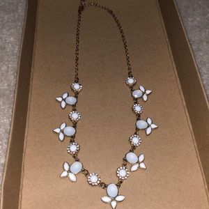 White and gold statement necklace